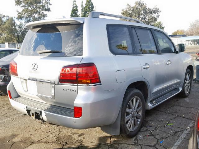 JTJHY7AX1B4072835 - 2011 LEXUS LX 570 SILVER photo 4