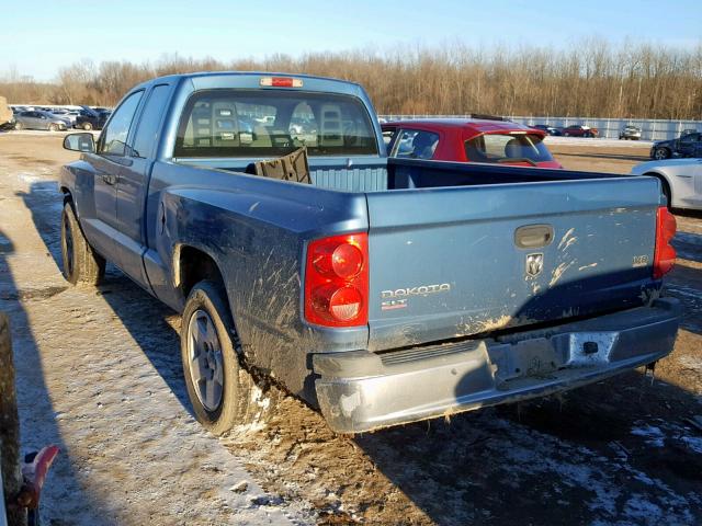 1D7HE42N85S308300 - 2005 DODGE DAKOTA SLT BLUE photo 3