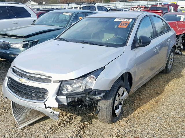 1G1PA5SHXF7299176 - 2015 CHEVROLET CRUZE LS SILVER photo 2