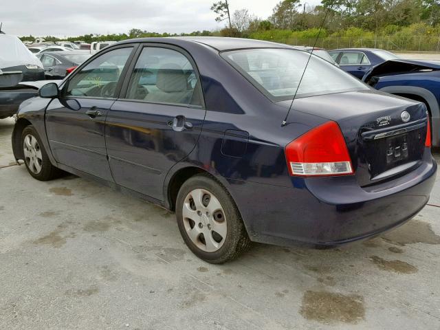 KNAFE121075435344 - 2007 KIA SPECTRA EX BLUE photo 3