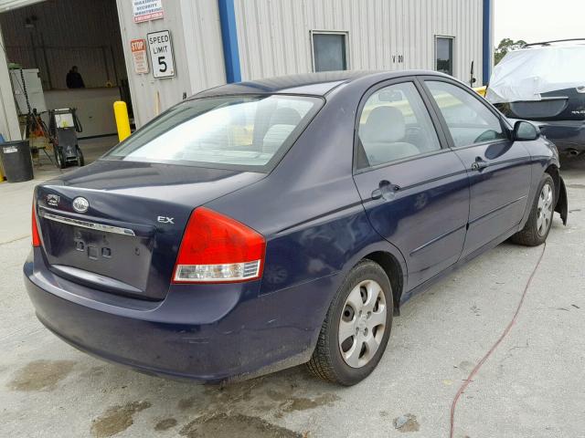 KNAFE121075435344 - 2007 KIA SPECTRA EX BLUE photo 4