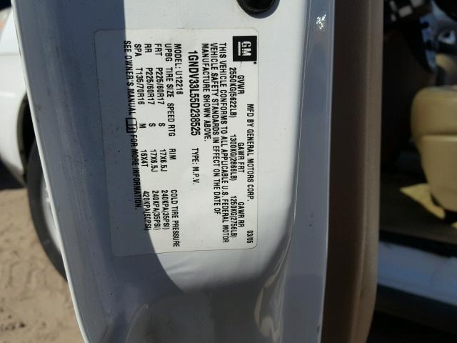 1GNDV33L55D238525 - 2005 CHEVROLET UPLANDER L 白色 照片 10