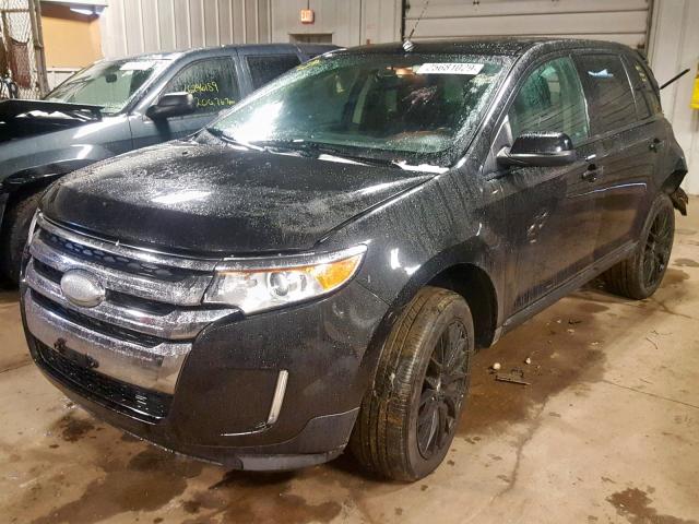 2FMDK4JC4DBB98383 - 2013 FORD EDGE SEL BLACK photo 2