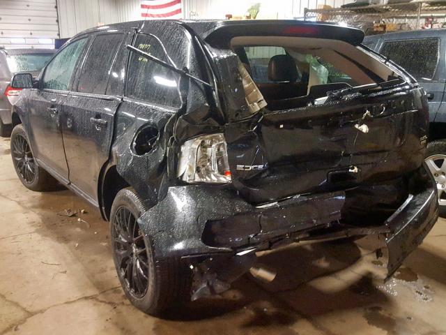 2FMDK4JC4DBB98383 - 2013 FORD EDGE SEL BLACK photo 3