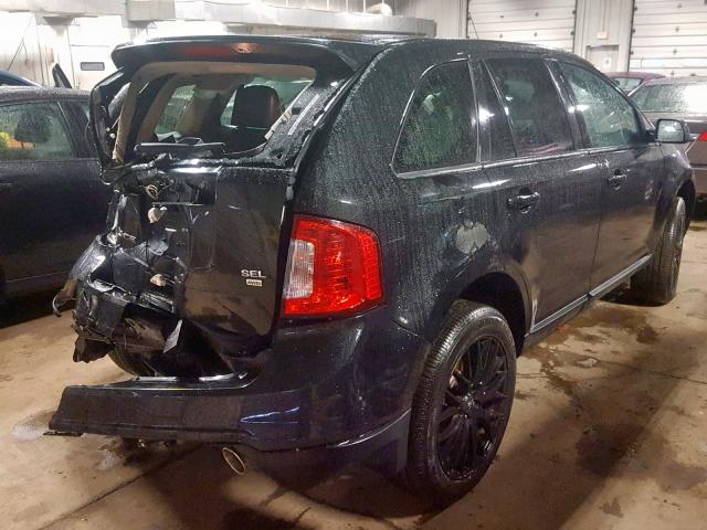 2FMDK4JC4DBB98383 - 2013 FORD EDGE SEL BLACK photo 4