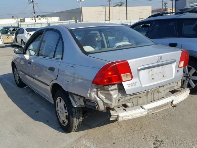 1HGES16162L011612 - 2002 HONDA CIVIC DX SILVER photo 3