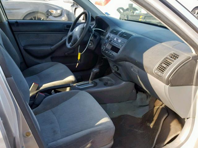 1HGES16162L011612 - 2002 HONDA CIVIC DX SILVER photo 5