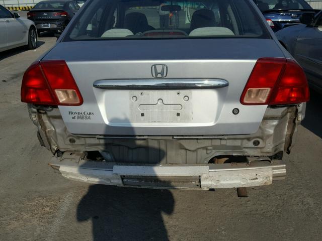 1HGES16162L011612 - 2002 HONDA CIVIC DX SILVER photo 9