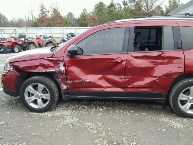 1C4NJCBA6CD678730 - 2012 JEEP COMPASS SP მუქწითელი ფოტო 9