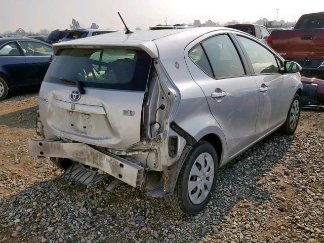 JTDKDTB33E1061026 - 2014 TOYOTA PRIUS C SILVER photo 4