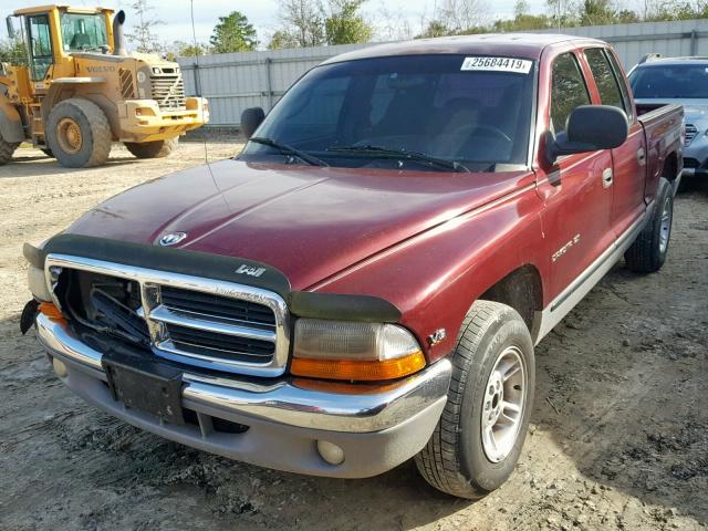 1B7GL2AN8YS708699 - 2000 DODGE DAKOTA QUA MAROON photo 2