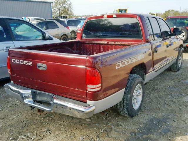 1B7GL2AN8YS708699 - 2000 DODGE DAKOTA QUA MAROON photo 4