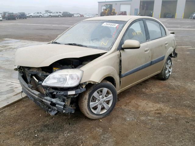 KNADE123586427888 - 2008 KIA RIO BASE GOLD photo 2