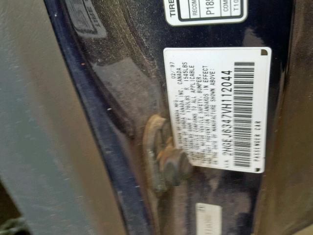 2HGEJ6347VH112044 - 1997 HONDA CIVIC DX BLUE photo 10