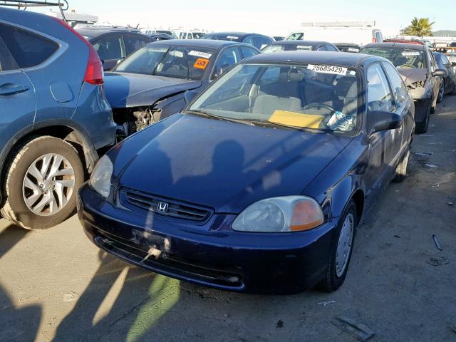 2HGEJ6347VH112044 - 1997 HONDA CIVIC DX BLUE photo 2