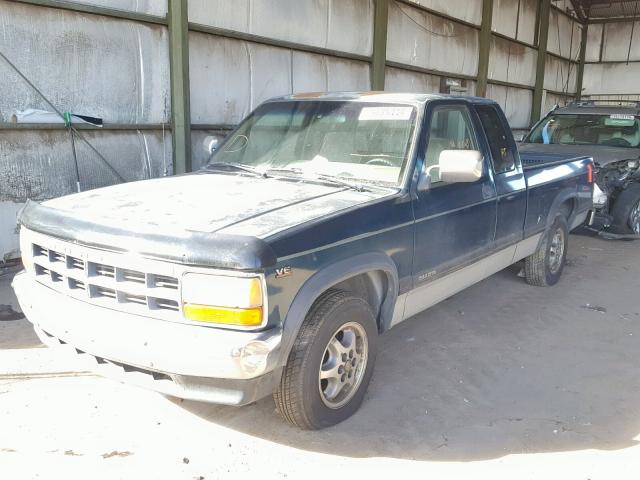 1B7GL23X1TS554232 - 1996 DODGE DAKOTA GREEN photo 2