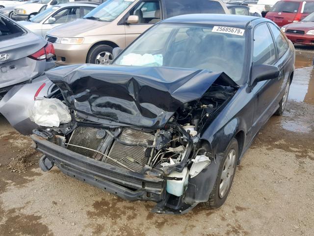 1HGEJ6220XL047737 - 1999 HONDA CIVIC DX BLACK photo 2