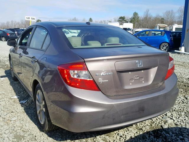 2HGFB2F91CH516438 - 2012 HONDA CIVIC EXL BROWN photo 3