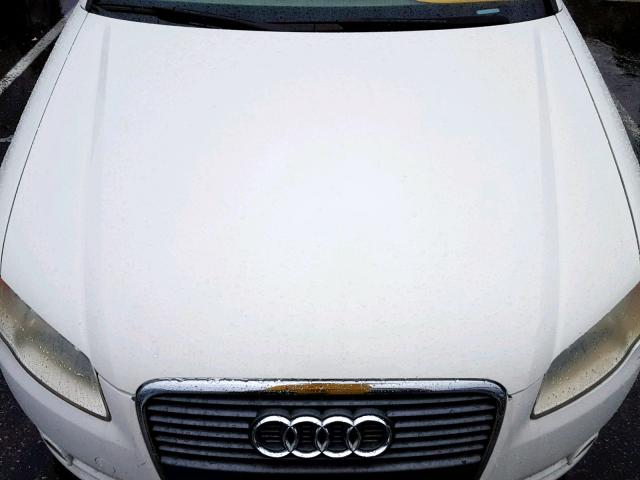 WAUAF68E75A462236 - 2005 AUDI A4 2.0T WHITE photo 7