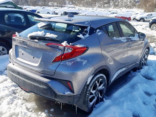 NMTKHMBX3JR047135 - 2018 TOYOTA C-HR XLE GRAY photo 4