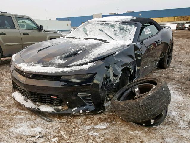 1G1FH3D74J0142891 - 2018 CHEVROLET CAMARO SS BLACK photo 2