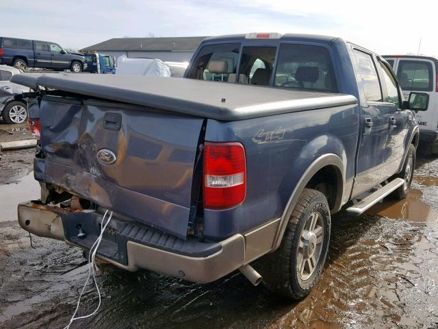 1FTPW14575FA56823 - 2005 FORD F150 SUPER BLUE photo 4