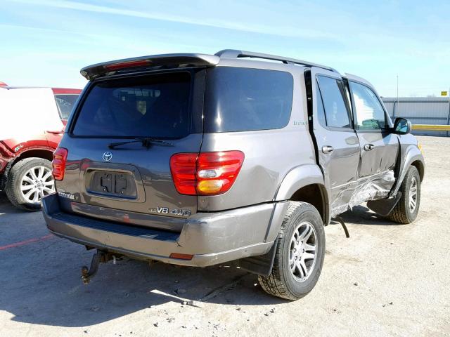 5TDBT48A13S179705 - 2003 TOYOTA SEQUOIA LI GRAY photo 4