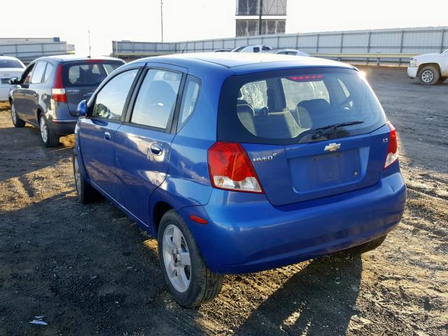 KL1TD666X7B706334 - 2007 CHEVROLET AVEO BASE ლურჯი ფოტო 3