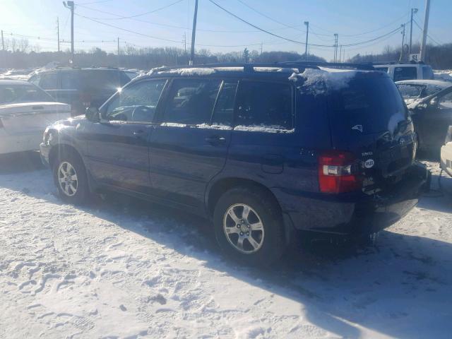 JTEDP21A350084494 - 2005 TOYOTA HIGHLANDER BLUE photo 3