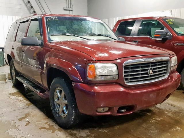 1GYEK13R3YR134941 - 2000 CADILLAC ESCALADE MAROON photo 1