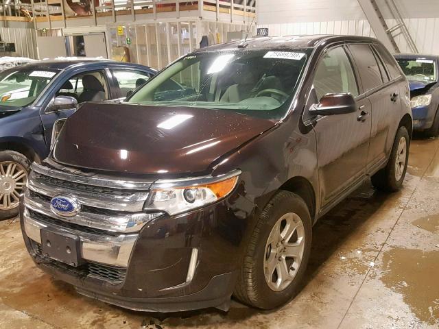 2FMDK3JC0DBC89127 - 2013 FORD EDGE SEL BROWN photo 2