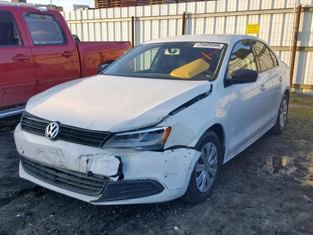3VW2K7AJ1EM210336 - 2014 VOLKSWAGEN JETTA BASE WHITE photo 2