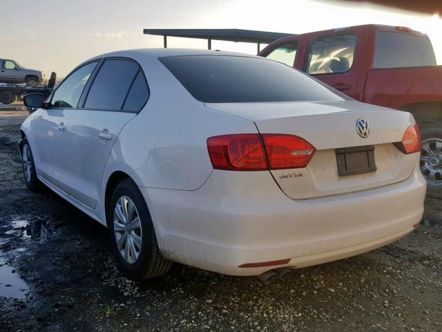 3VW2K7AJ1EM210336 - 2014 VOLKSWAGEN JETTA BASE WHITE photo 3