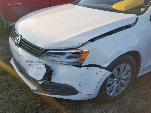 3VW2K7AJ1EM210336 - 2014 VOLKSWAGEN JETTA BASE WHITE photo 9