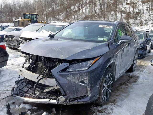 2T2BGMCA2HC019310 - 2017 LEXUS RX 450H GRAY photo 2