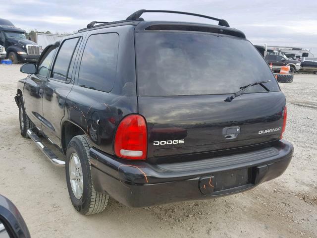 1B4HR38NX2F128284 - 2002 DODGE DURANGO SP BLACK photo 3