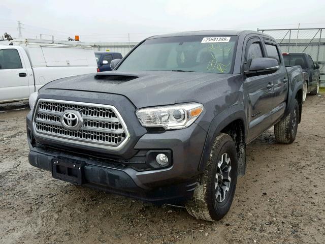 3TMCZ5AN0HM081424 - 2017 TOYOTA TACOMA DOU GRAY photo 2