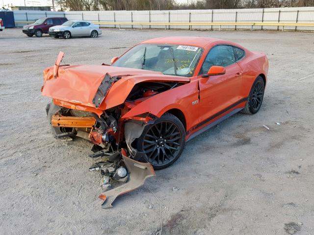 1FA6P8CF8F5302383 - 2015 FORD MUSTANG GT ORANGE photo 2