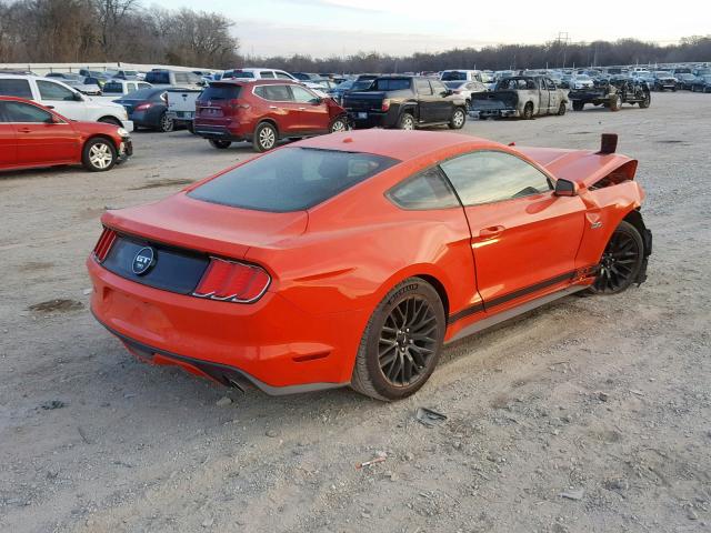 1FA6P8CF8F5302383 - 2015 FORD MUSTANG GT ORANGE photo 4