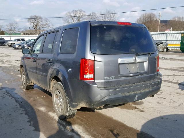 5FNYF3H25CB043862 - 2012 HONDA PILOT LX BLUE photo 3