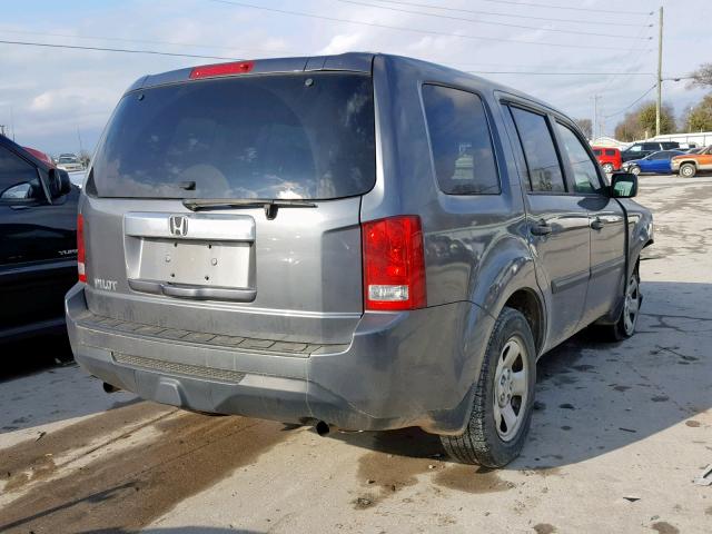 5FNYF3H25CB043862 - 2012 HONDA PILOT LX BLUE photo 4