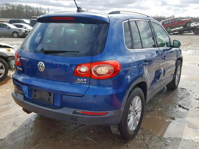 WVGBV75N99W000852 - 2009 VOLKSWAGEN TIGUAN SE BLUE photo 4