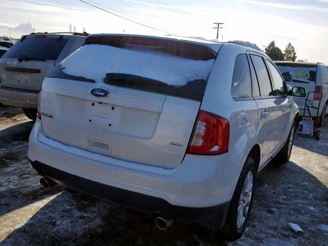 2FMDK3JCXEBA99756 - 2014 FORD EDGE SEL WHITE photo 4