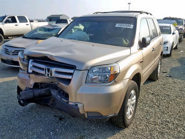 5FNYF28166B029491 - 2006 HONDA PILOT LX TAN photo 2