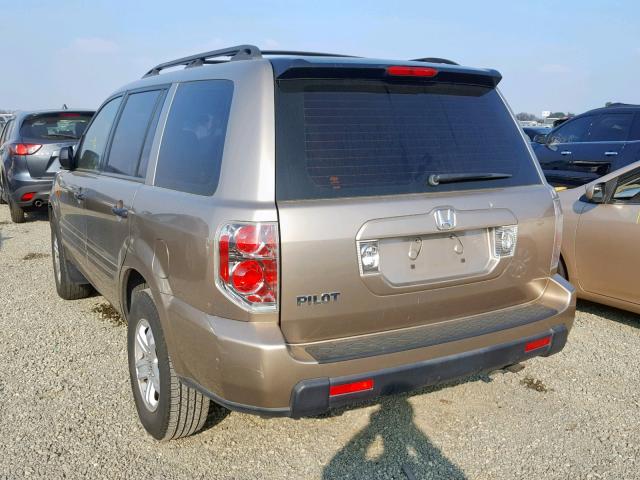 5FNYF28166B029491 - 2006 HONDA PILOT LX TAN photo 3