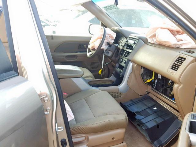 5FNYF28166B029491 - 2006 HONDA PILOT LX TAN photo 5