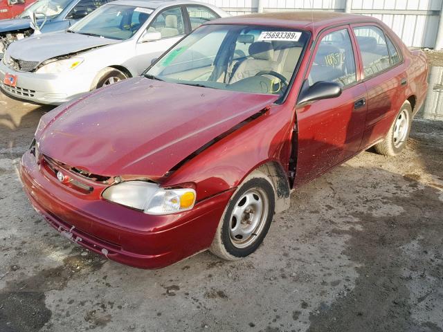 1NXBR12E9YZ387807 - 2000 TOYOTA COROLLA VE RED photo 2