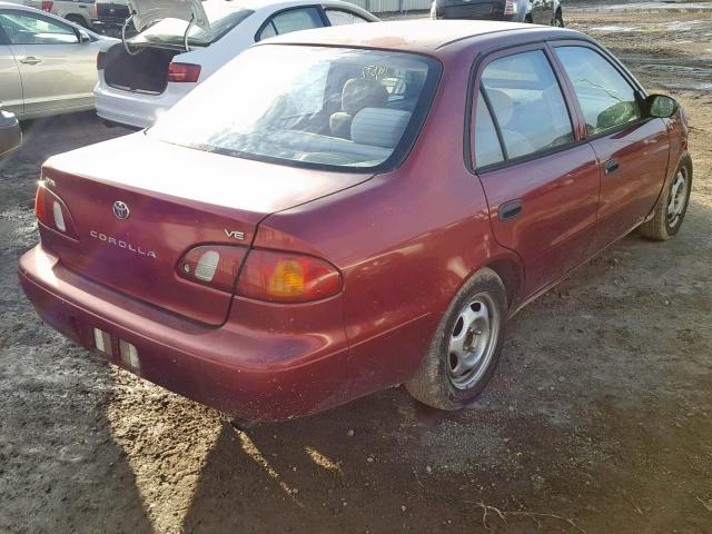 1NXBR12E9YZ387807 - 2000 TOYOTA COROLLA VE RED photo 4