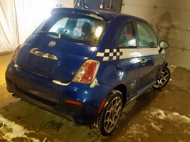 3C3CFFBR0CT104820 - 2012 FIAT 500 SPORT BLUE photo 4