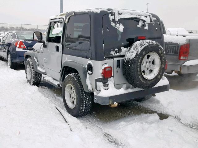 1J4FA49S95P365370 - 2005 JEEP WRANGLER / SILVER photo 3